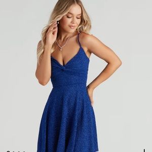 Windsor Dark Blue Glitter Mini Dress